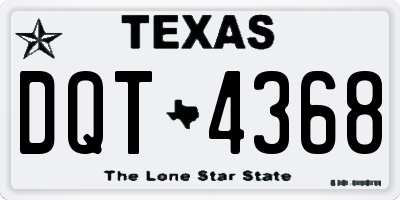 TX license plate DQT4368