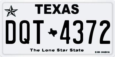 TX license plate DQT4372