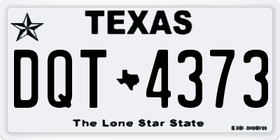 TX license plate DQT4373