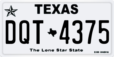 TX license plate DQT4375