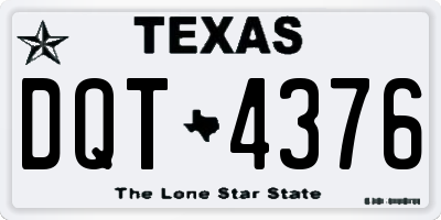 TX license plate DQT4376