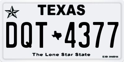 TX license plate DQT4377