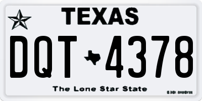 TX license plate DQT4378