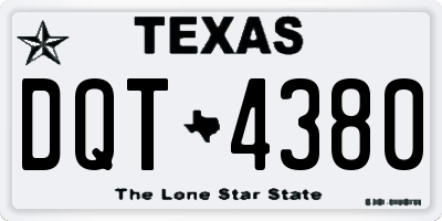 TX license plate DQT4380