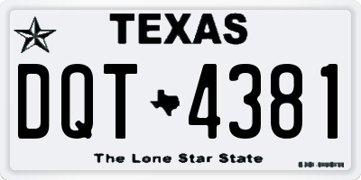 TX license plate DQT4381