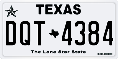 TX license plate DQT4384