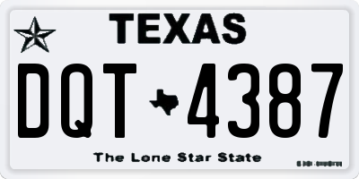 TX license plate DQT4387