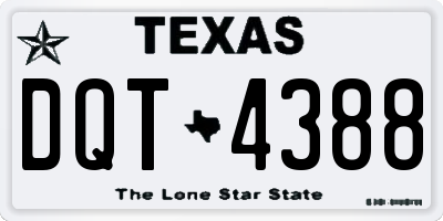TX license plate DQT4388