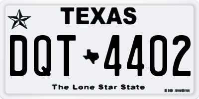 TX license plate DQT4402