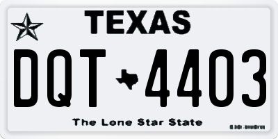 TX license plate DQT4403
