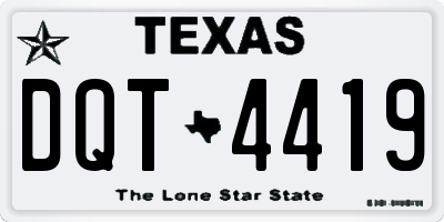 TX license plate DQT4419