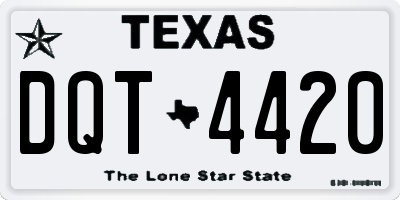TX license plate DQT4420