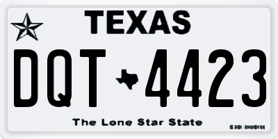 TX license plate DQT4423