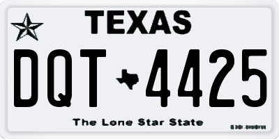 TX license plate DQT4425