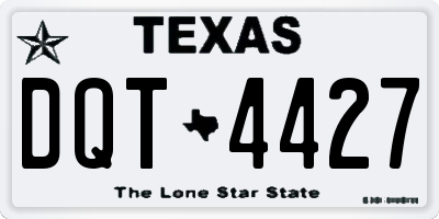 TX license plate DQT4427