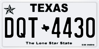 TX license plate DQT4430
