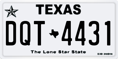 TX license plate DQT4431