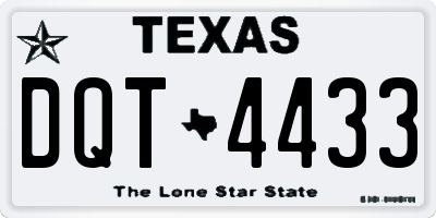 TX license plate DQT4433