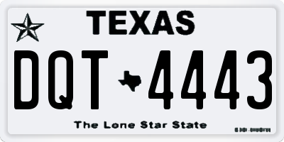 TX license plate DQT4443