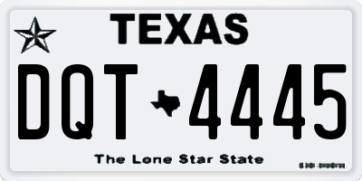 TX license plate DQT4445