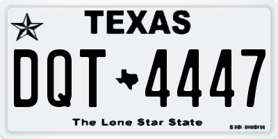 TX license plate DQT4447