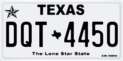 TX license plate DQT4450