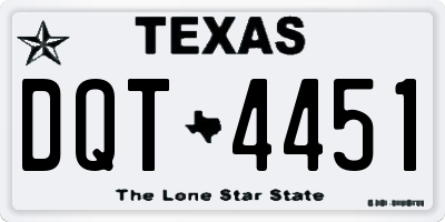 TX license plate DQT4451