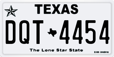 TX license plate DQT4454