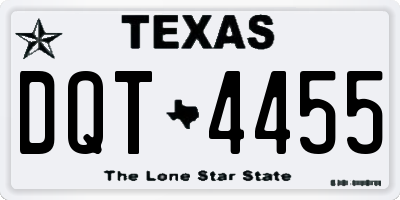 TX license plate DQT4455
