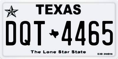 TX license plate DQT4465