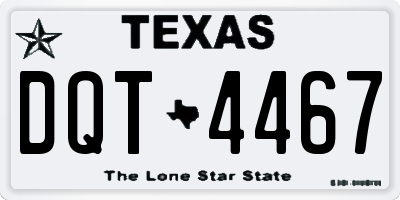 TX license plate DQT4467