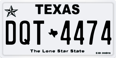 TX license plate DQT4474