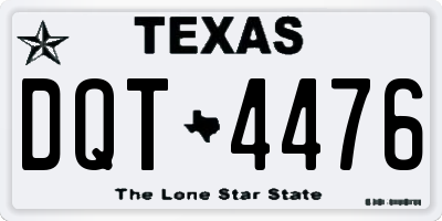 TX license plate DQT4476