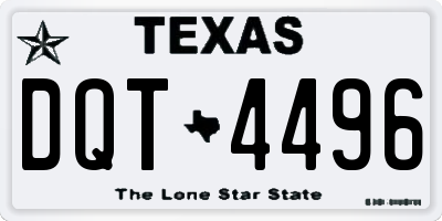 TX license plate DQT4496