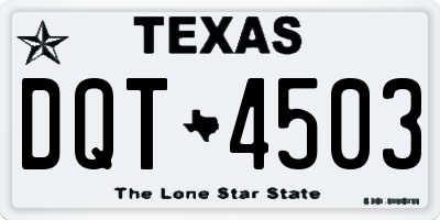 TX license plate DQT4503