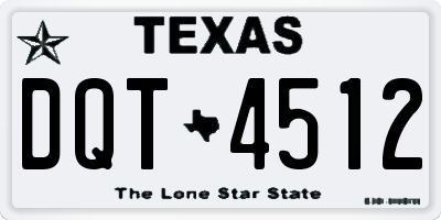 TX license plate DQT4512
