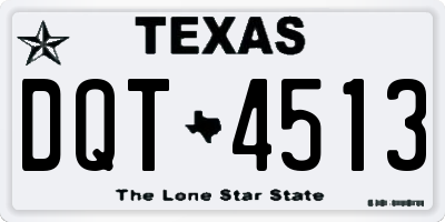 TX license plate DQT4513