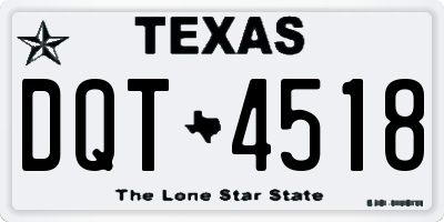 TX license plate DQT4518