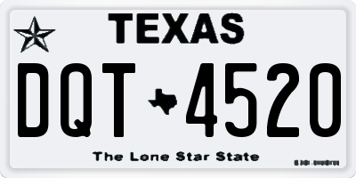 TX license plate DQT4520