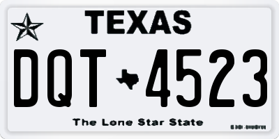 TX license plate DQT4523