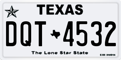 TX license plate DQT4532