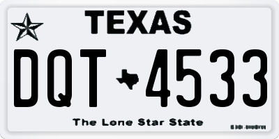 TX license plate DQT4533