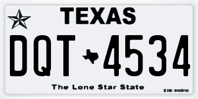 TX license plate DQT4534