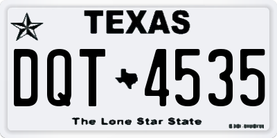 TX license plate DQT4535