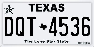 TX license plate DQT4536