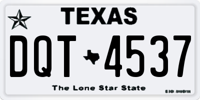 TX license plate DQT4537