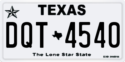 TX license plate DQT4540