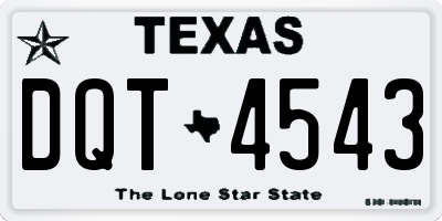 TX license plate DQT4543