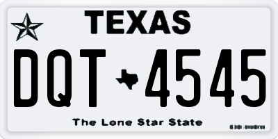TX license plate DQT4545