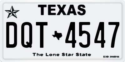 TX license plate DQT4547